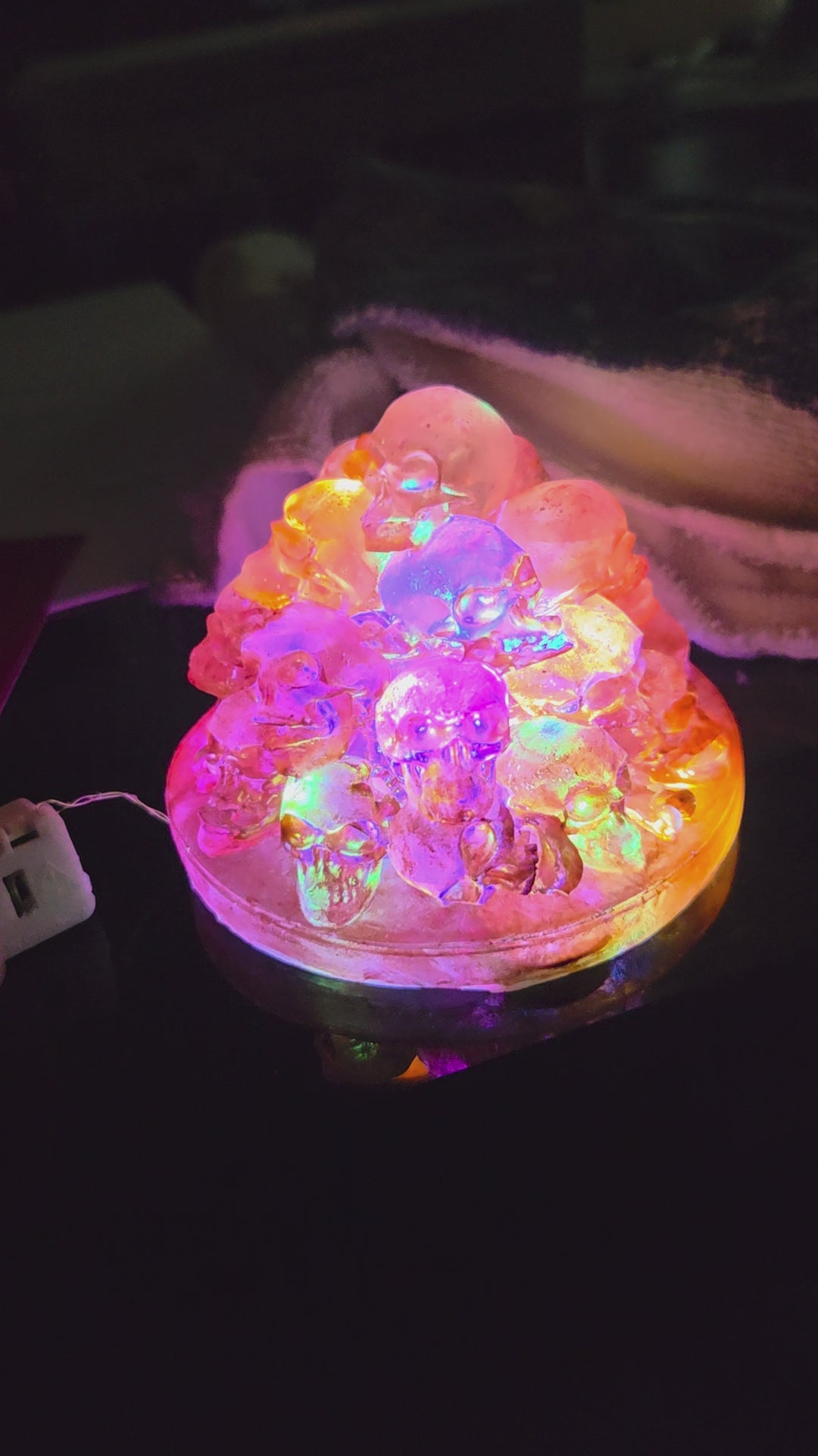 Handmade Resin Pile of Skulls Light – Custom Color, Glow in the Dark