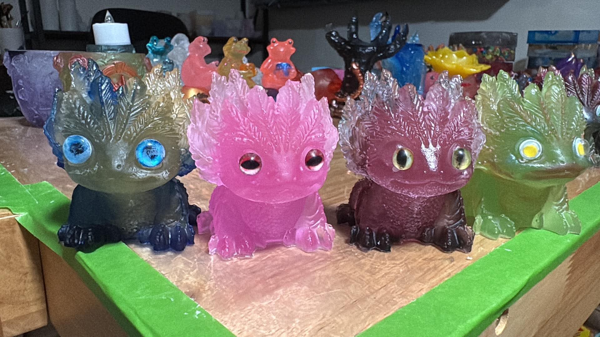 Handmade Lizard Figurine Collection – Resin Art
