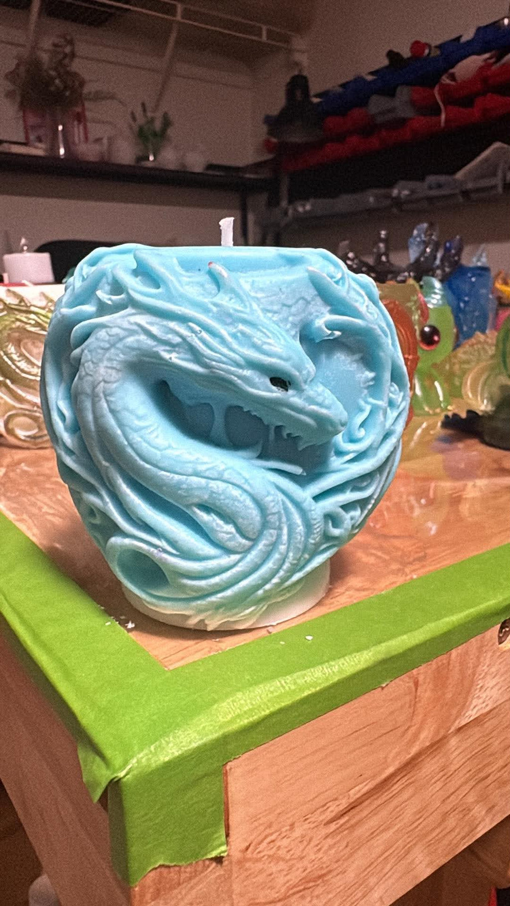 Handmade Dragon Head Candle – Hand-Painted & Made to Order