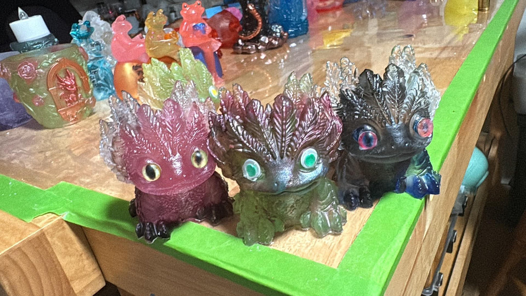 Handmade Lizard Figurine Collection – Resin Art