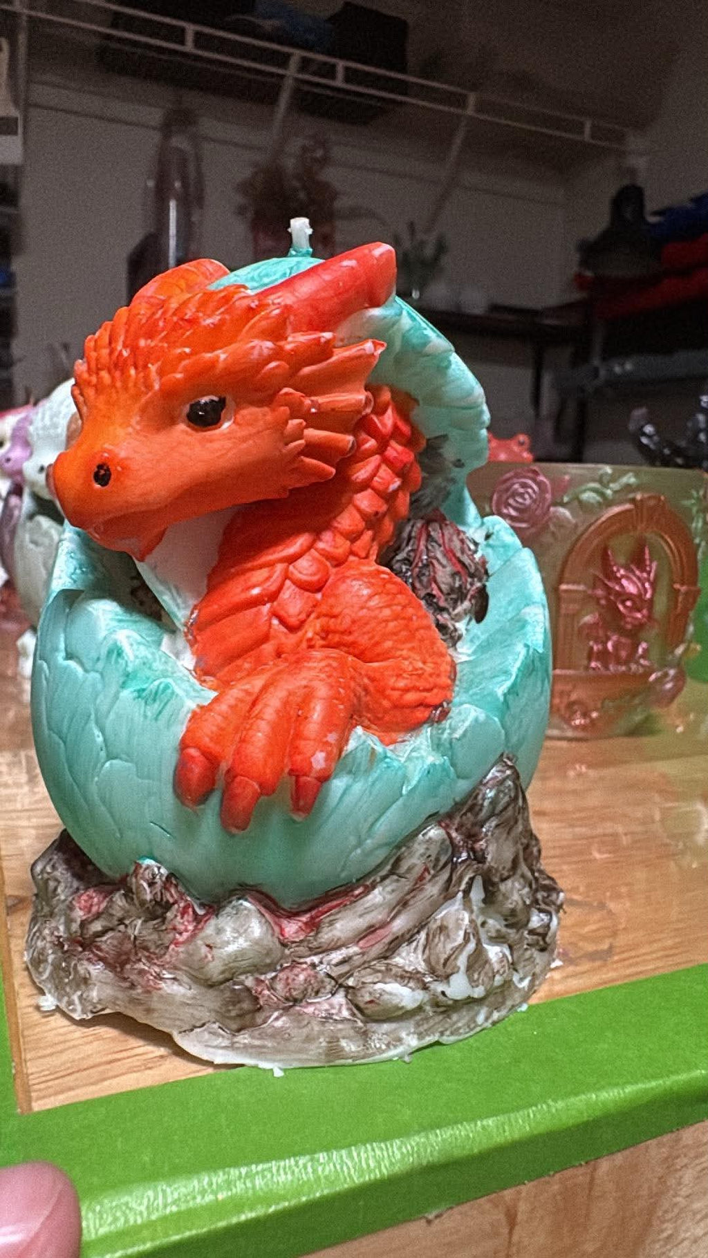 Handmade Hatching Dragon Candle – Hand-Painted & Made to Order