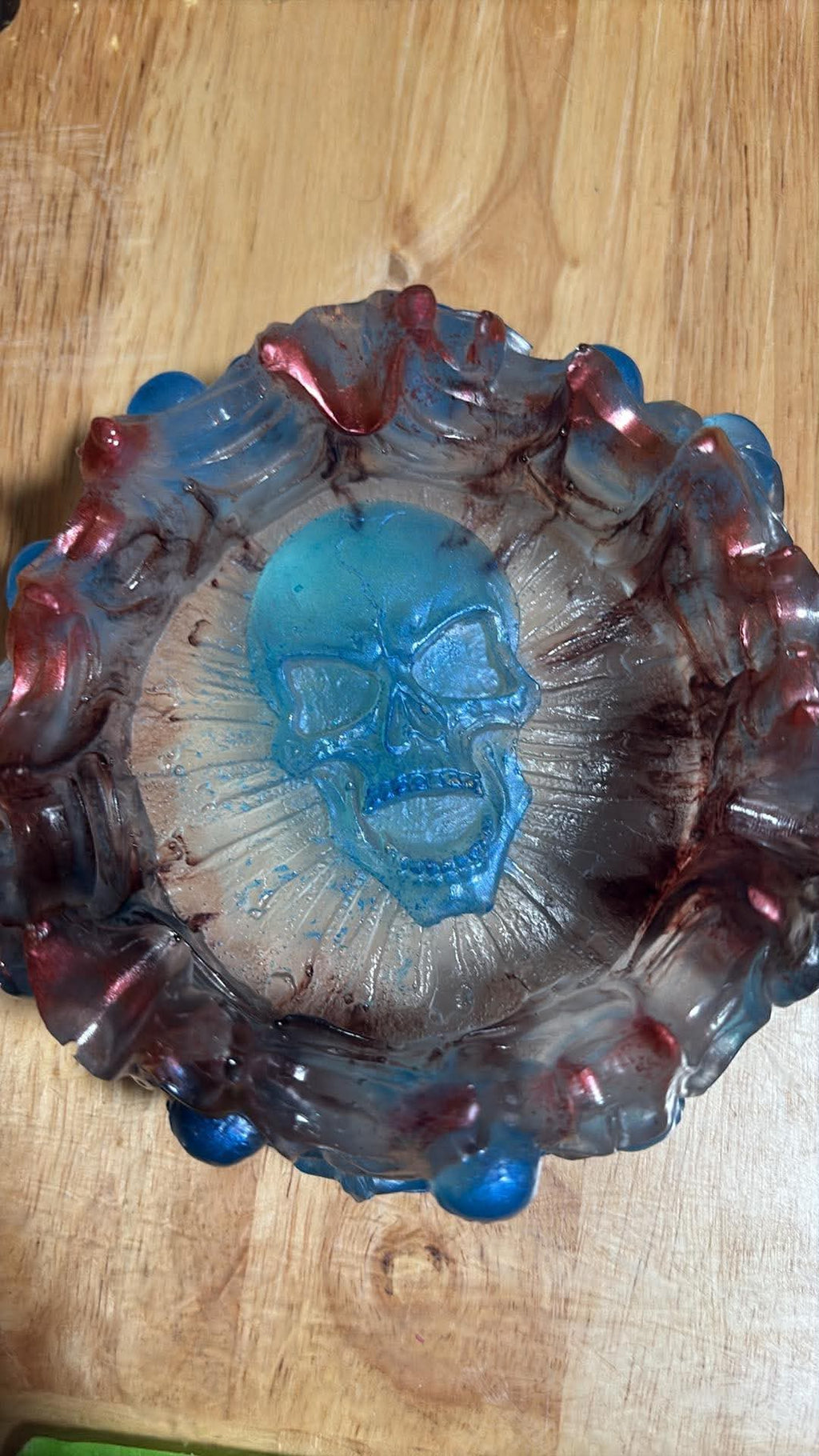 Handmade Skull Resin Decorative Tray – Custom Color