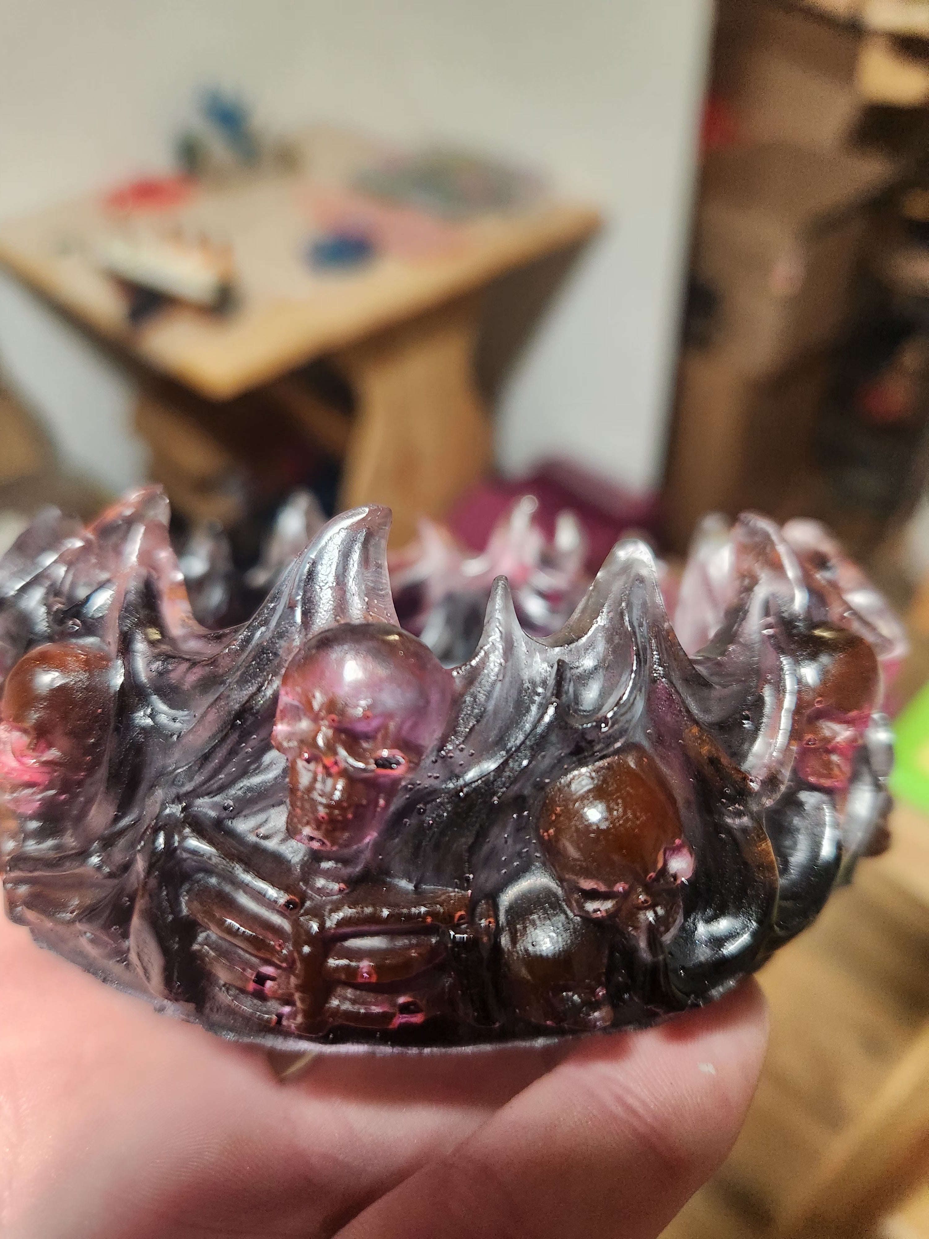 Handmade Skull Resin Decorative Tray – Custom Color