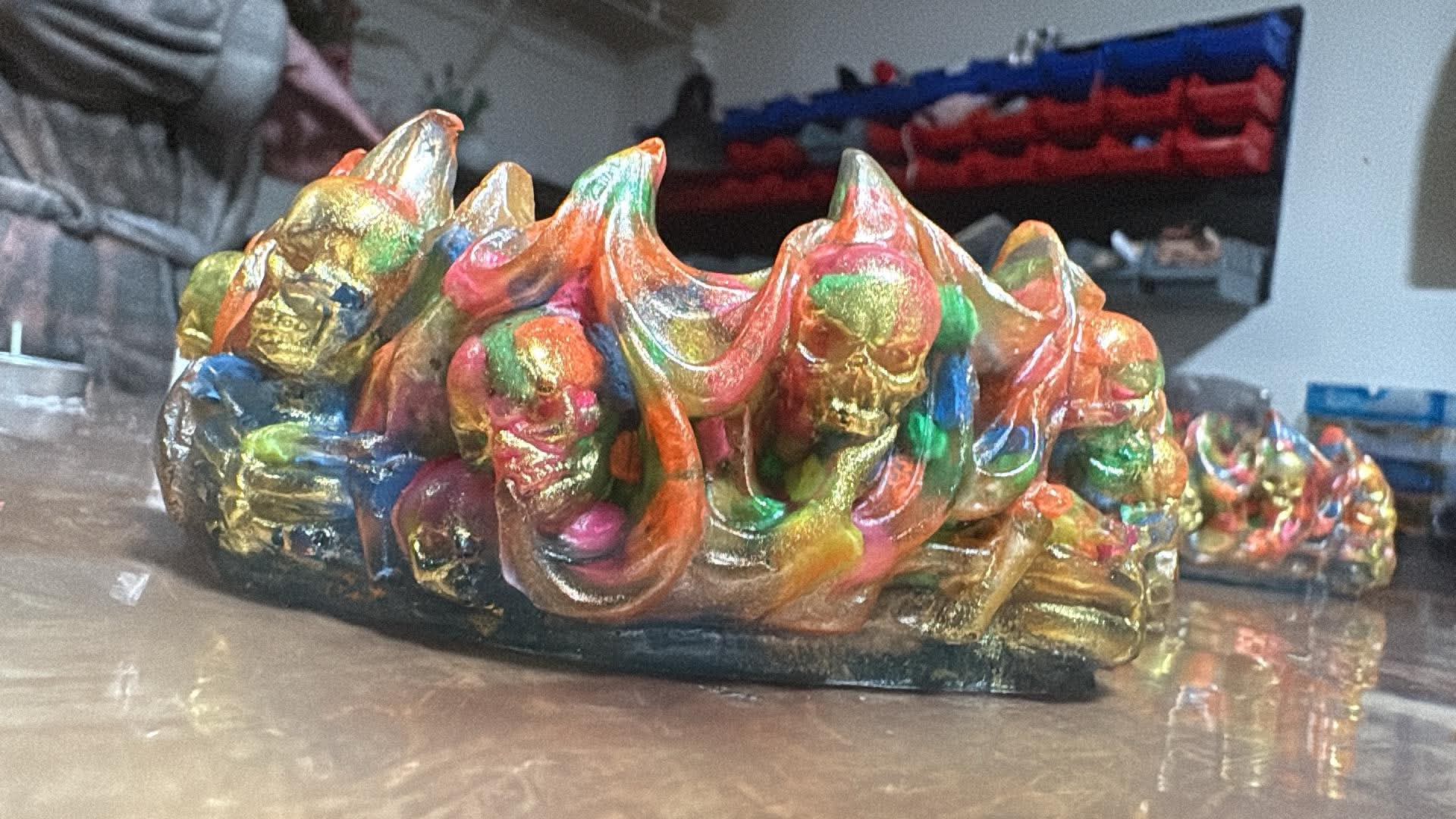 Handmade Skull Resin Decorative Tray – Custom Color