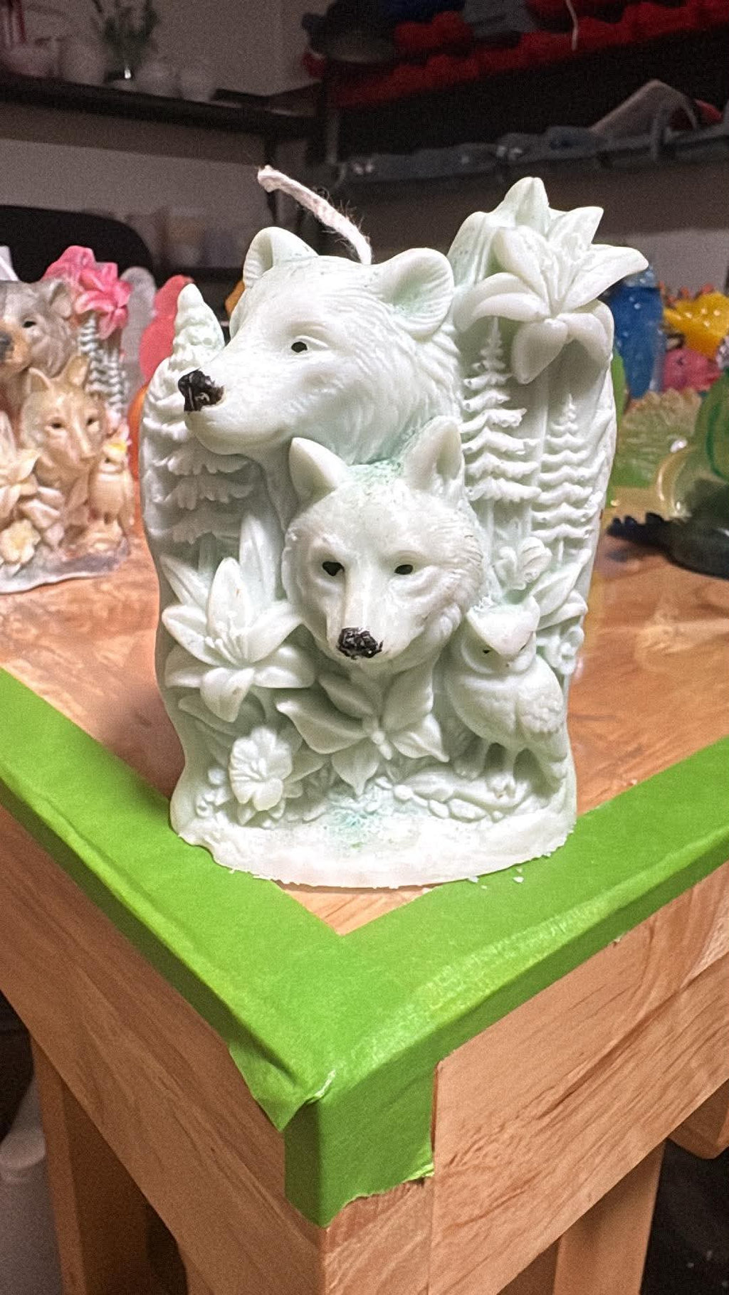 Handmade Bear, Wolf & Owl Candle – Hand-Painted & Made to Order