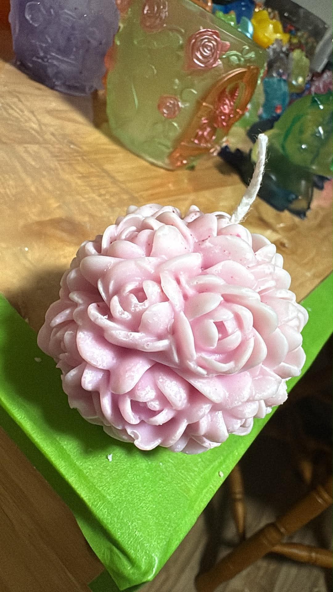 Handmade Bundle of Roses Candle – Hand-Painted & Made to Order