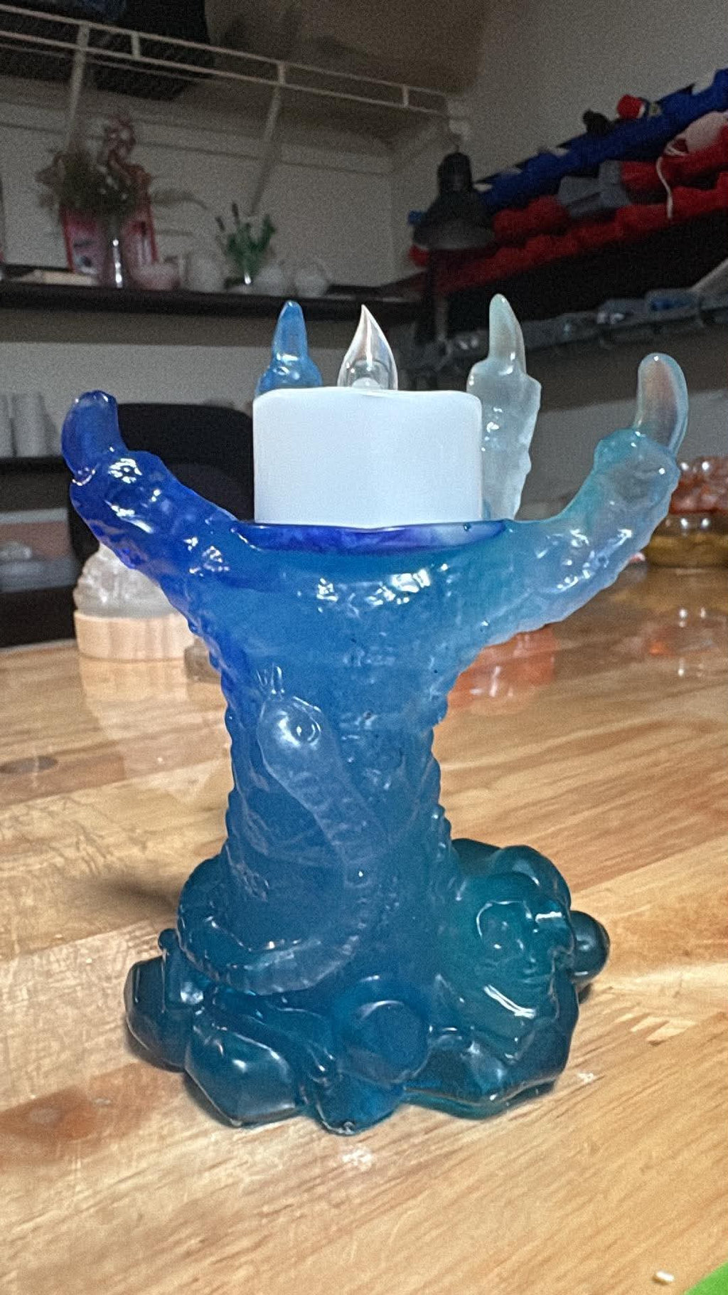 Handmade Dragon Claw Resin Candle Holder – Custom Color