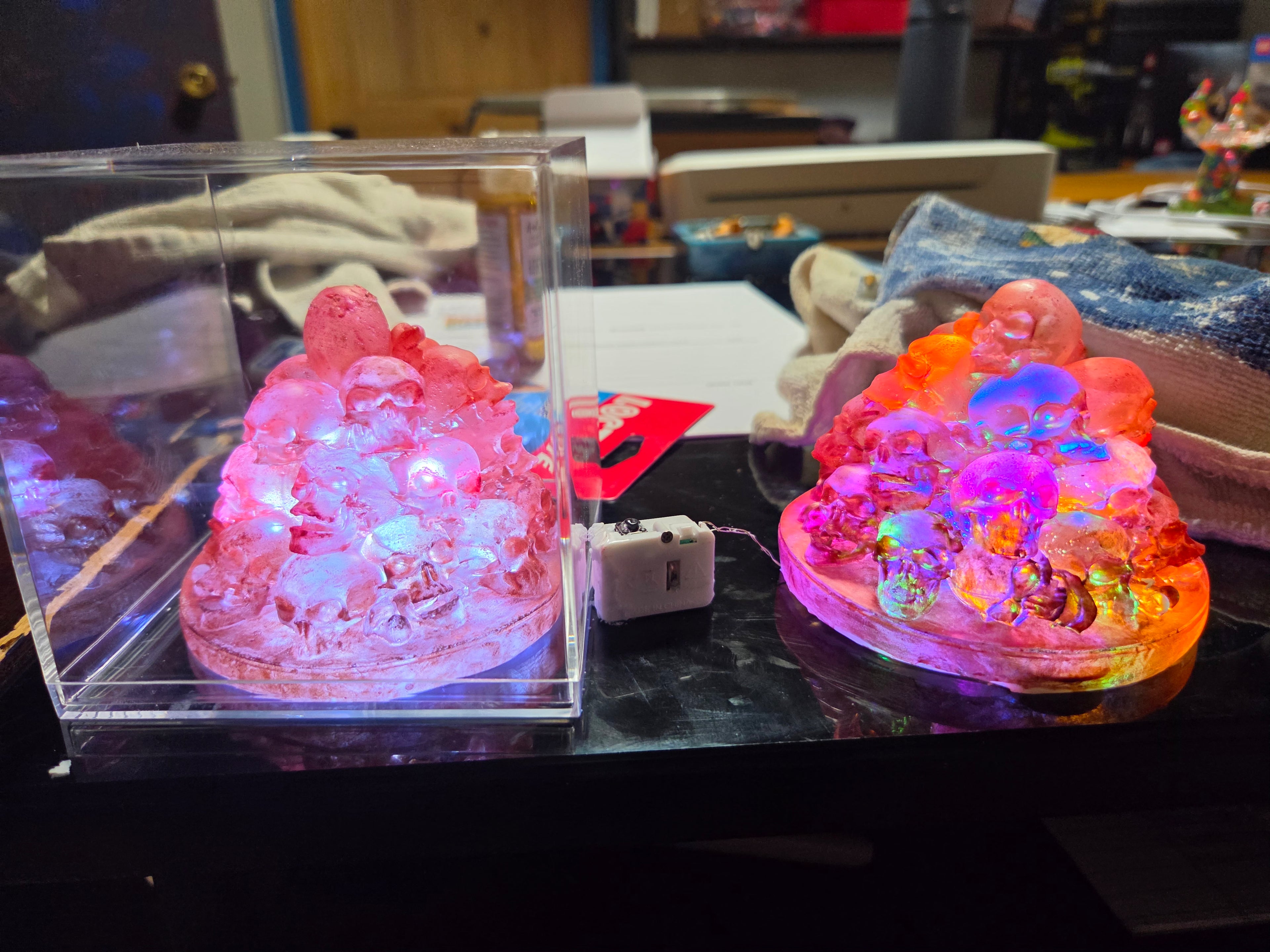 Handmade Resin Pile of Skulls Light – Custom Color, Glow in the Dark