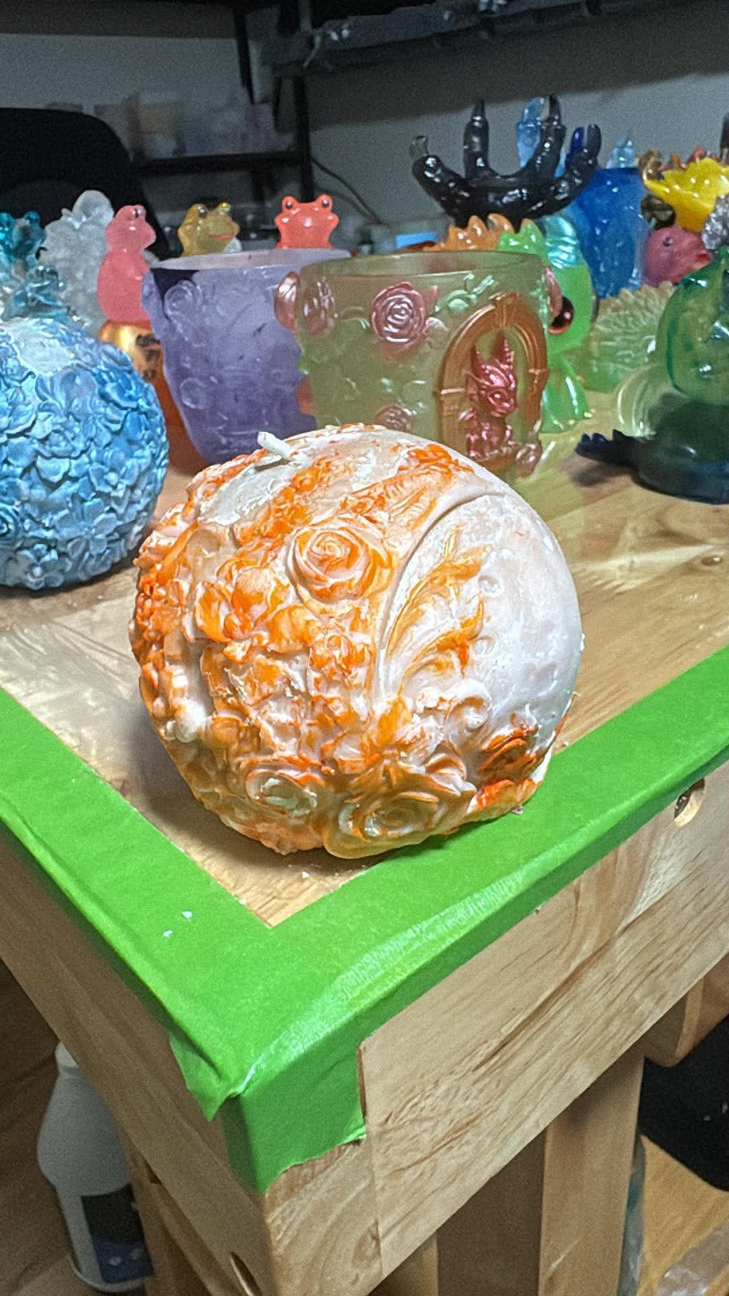 Handmade Moon Candle – Hand-Painted & Made to Order