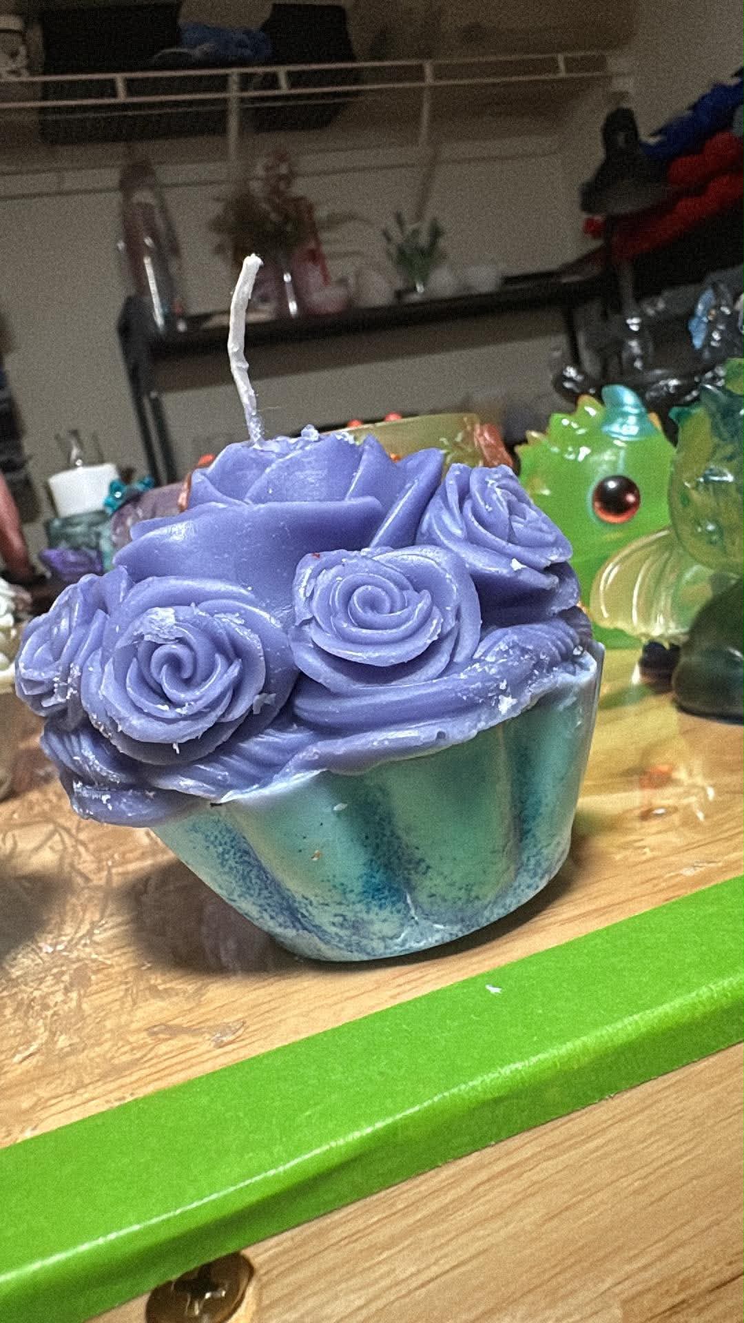 Handmade Cupcake Candle – Hand-Painted & Made to Order
