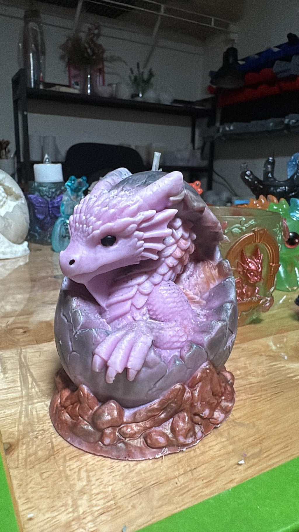 Handmade Hatching Dragon Candle – Hand-Painted & Made to Order