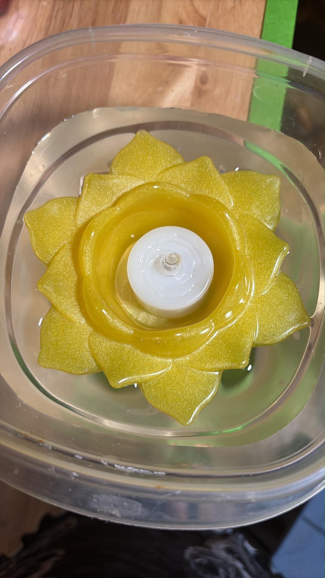 Handmade Floating Resin Candle Holder – Custom Color