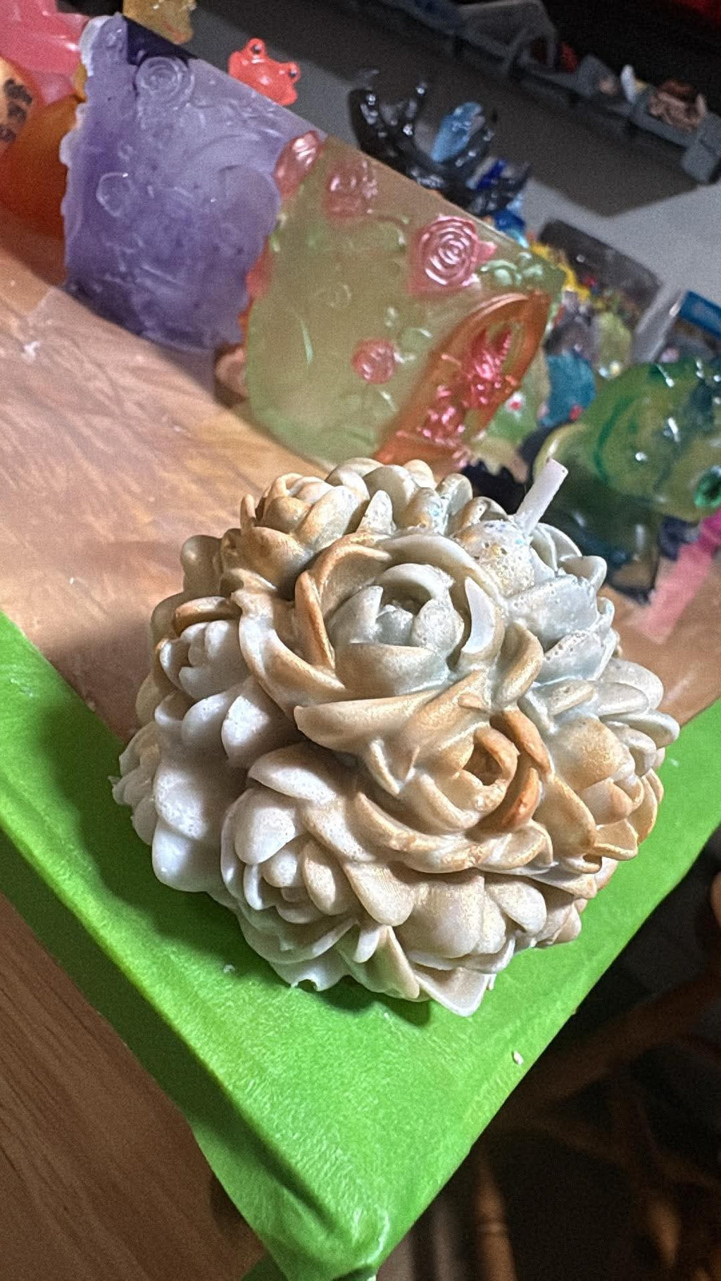 Handmade Bundle of Roses Candle – Hand-Painted & Made to Order