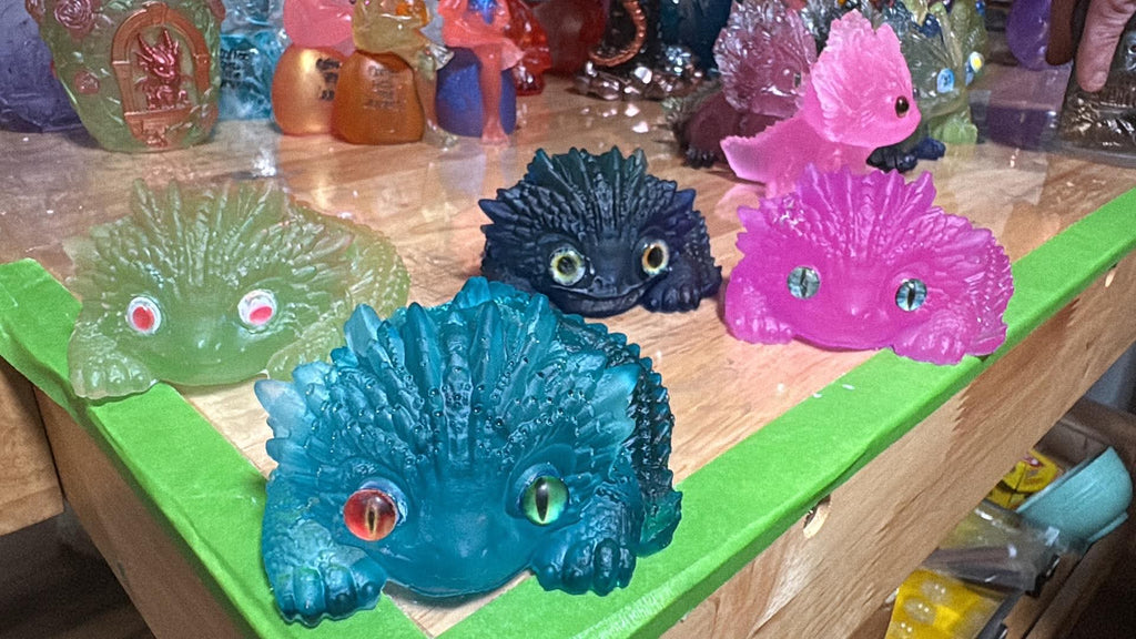 Handmade Lizard Figurine Collection – Resin Art