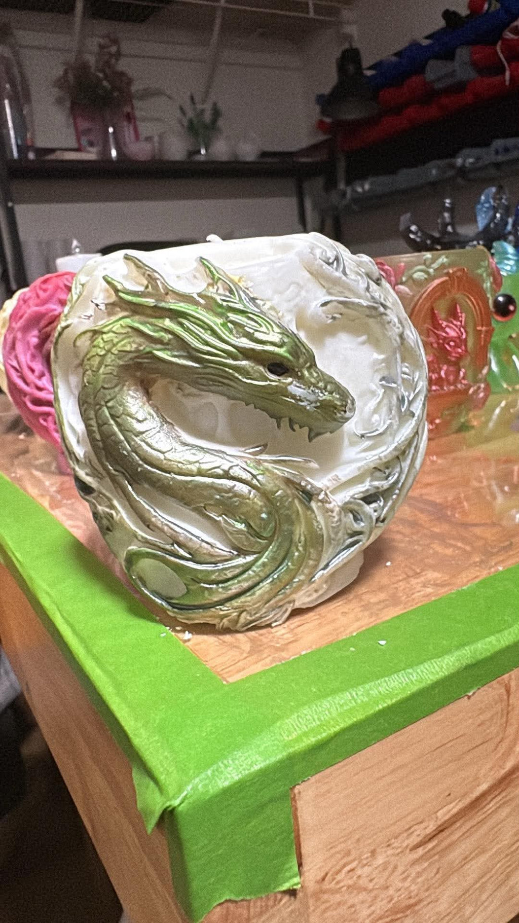 Handmade Dragon Head Candle – Hand-Painted & Made to Order