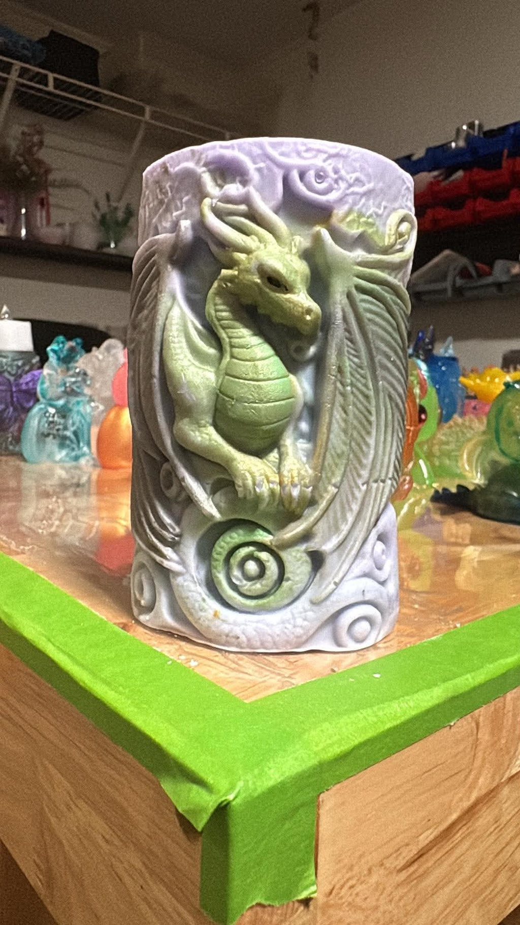 Handmade Pillar Dragon Candle – Hand-Painted & Made to Order