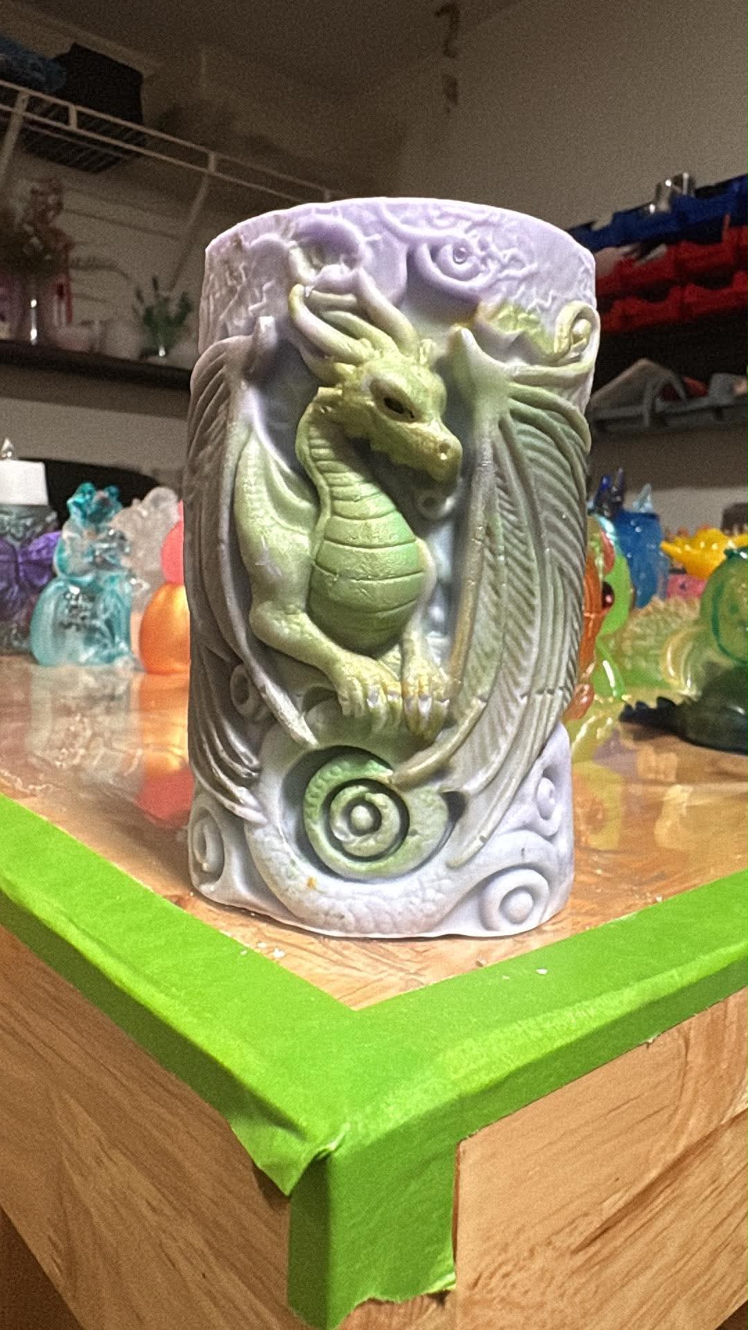 Handmade Pillar Dragon Candle – Hand-Painted & Made to Order