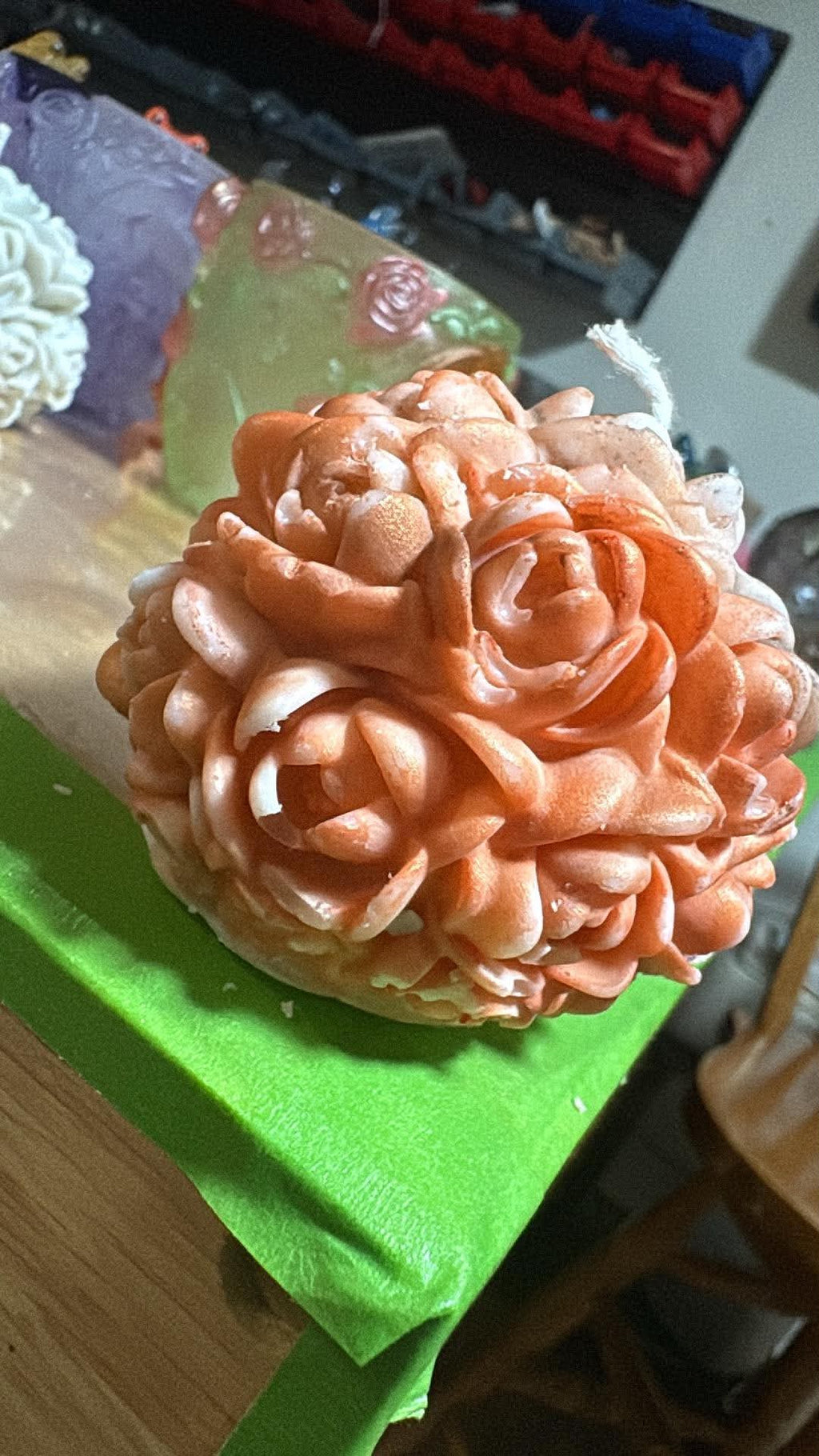 Handmade Bundle of Roses Candle – Hand-Painted & Made to Order