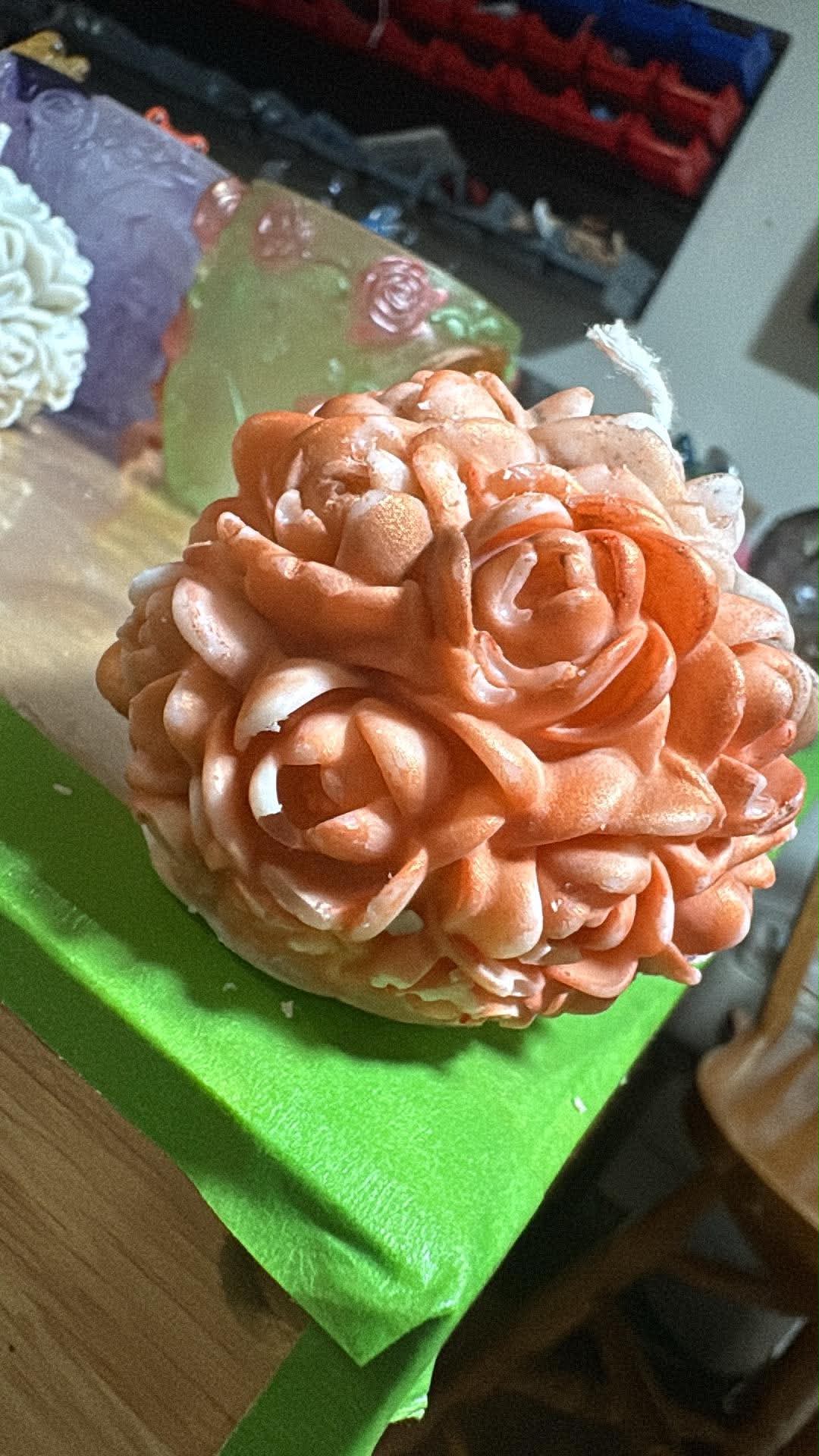 Handmade Bundle of Roses Candle – Hand-Painted & Made to Order