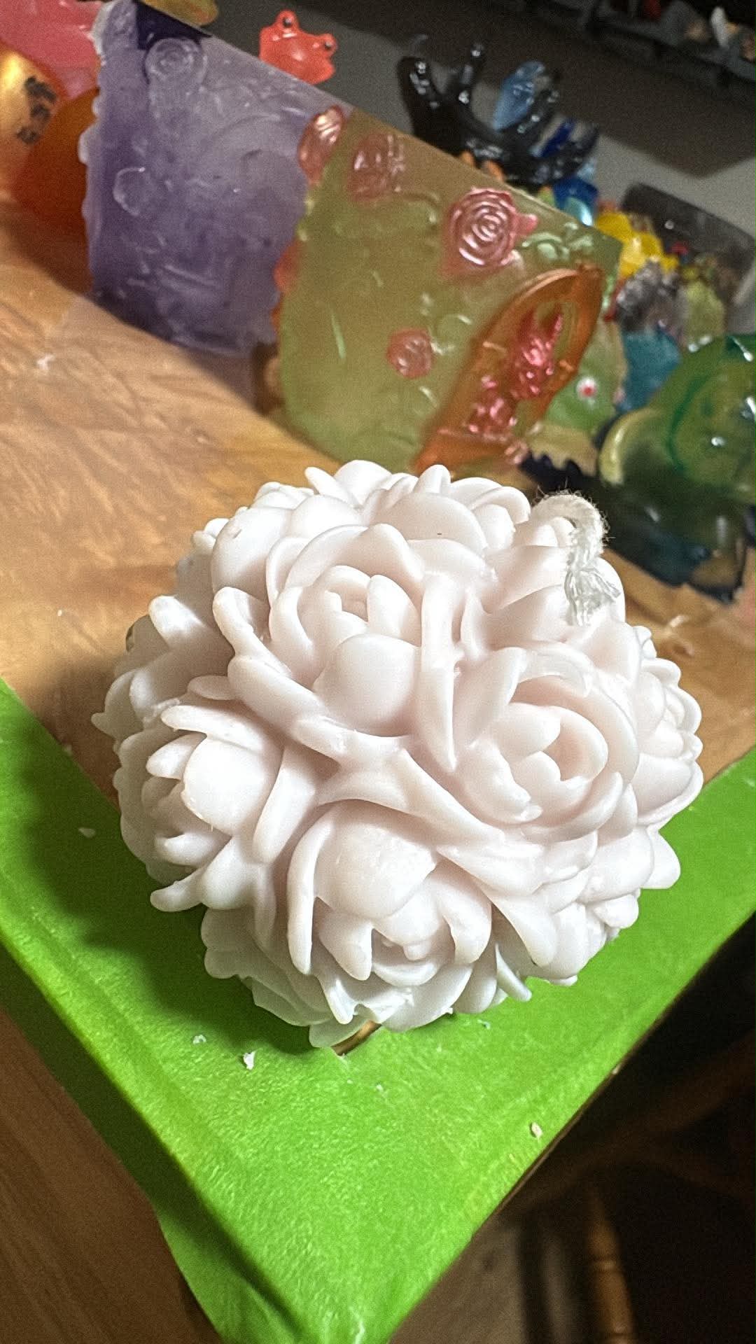 Handmade Bundle of Roses Candle – Hand-Painted & Made to Order