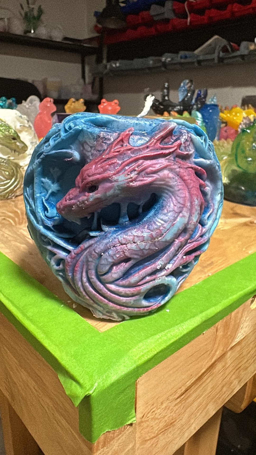 Handmade Dragon Head Candle – Hand-Painted & Made to Order
