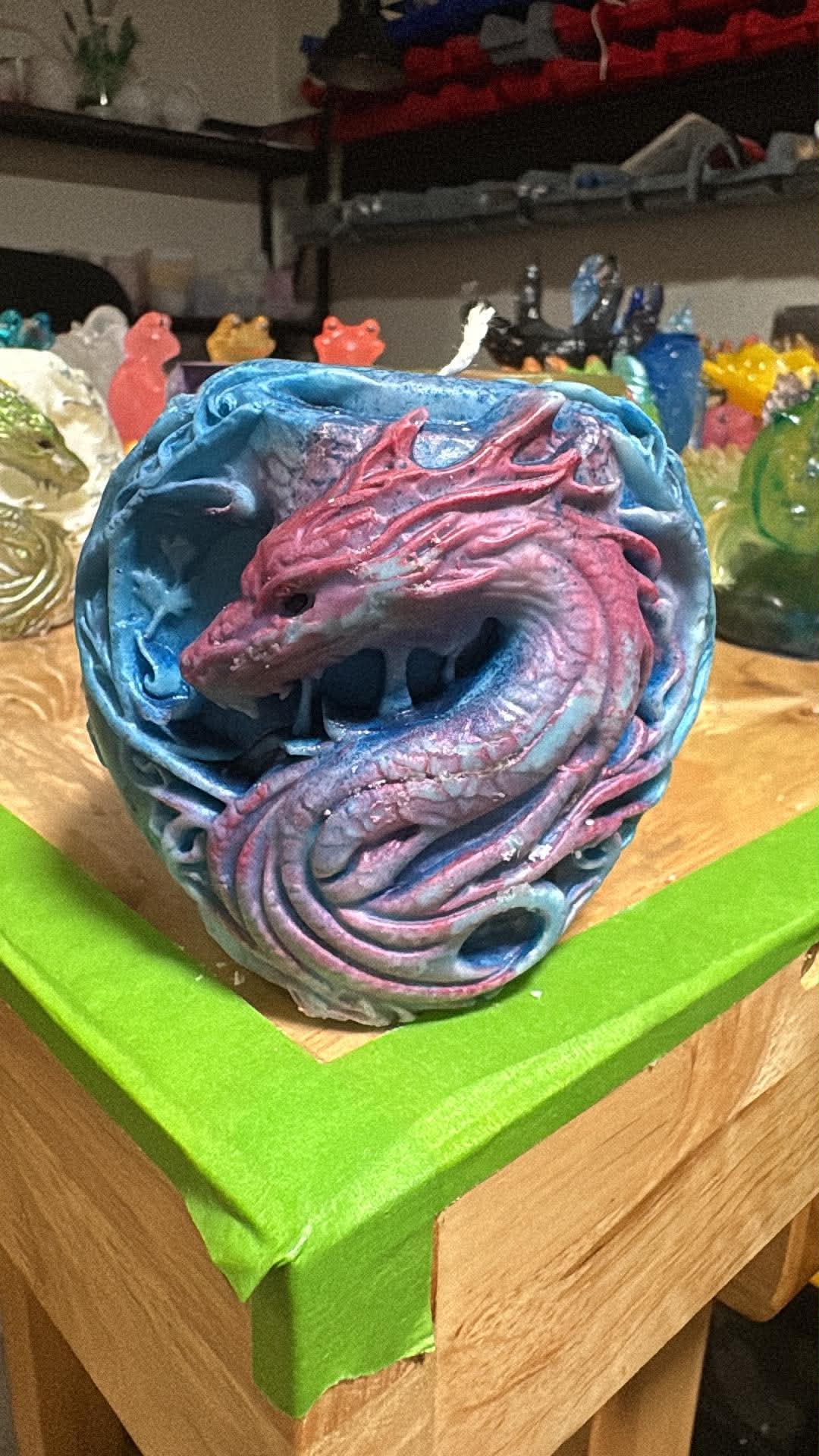 Handmade Dragon Head Candle – Hand-Painted & Made to Order