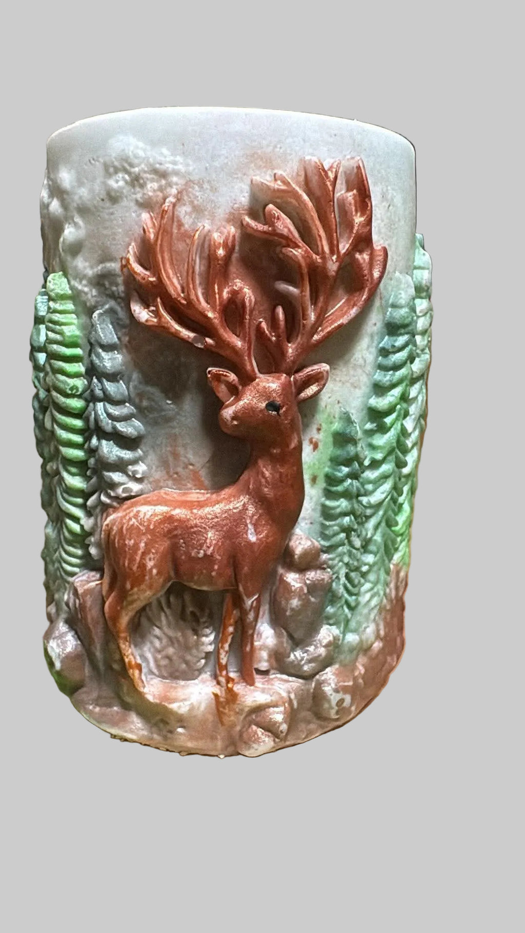 Handmade Deer in Woods Candle – Hand-Painted & Made to Order