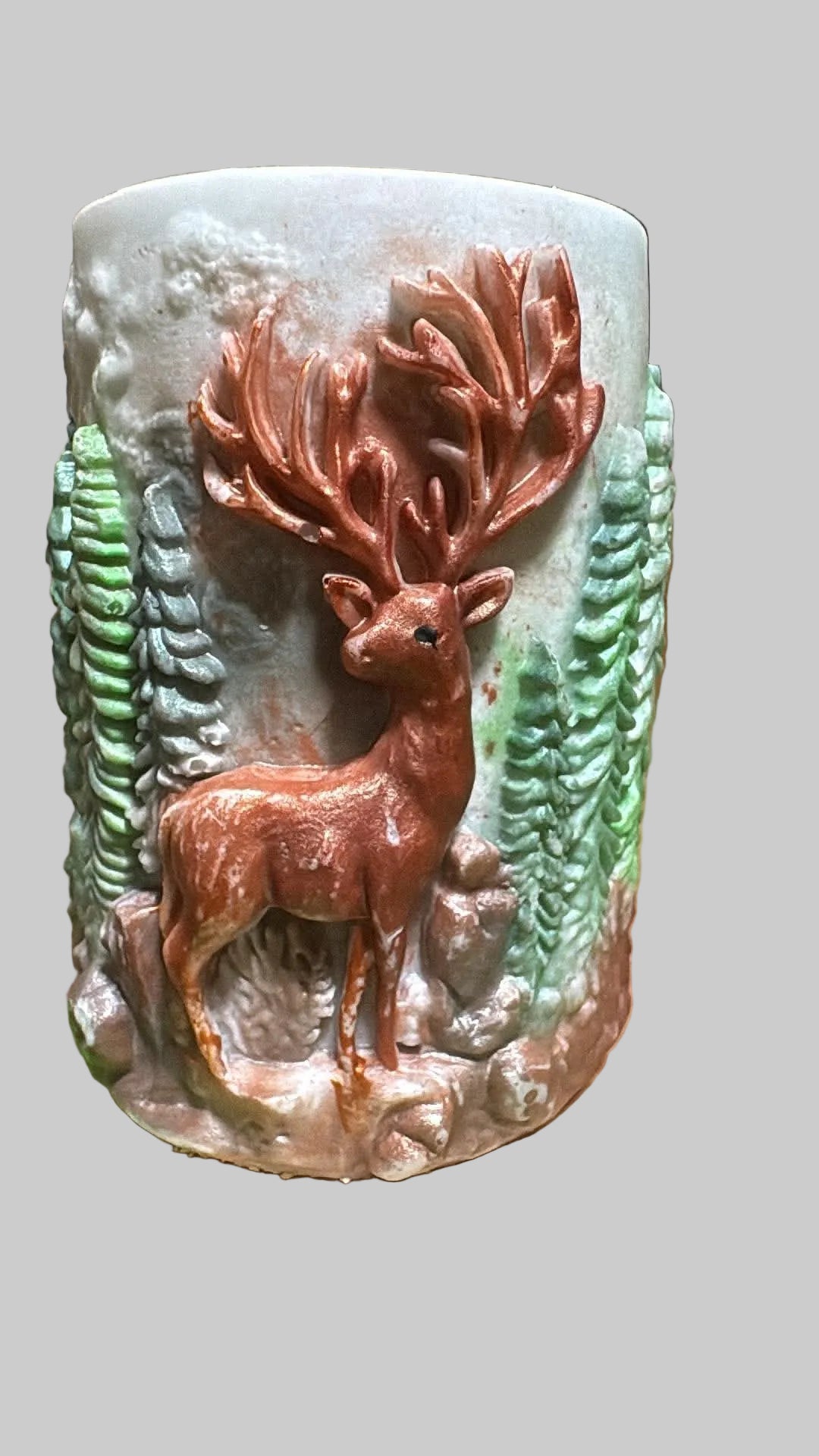 Handmade Deer in Woods Candle – Hand-Painted & Made to Order