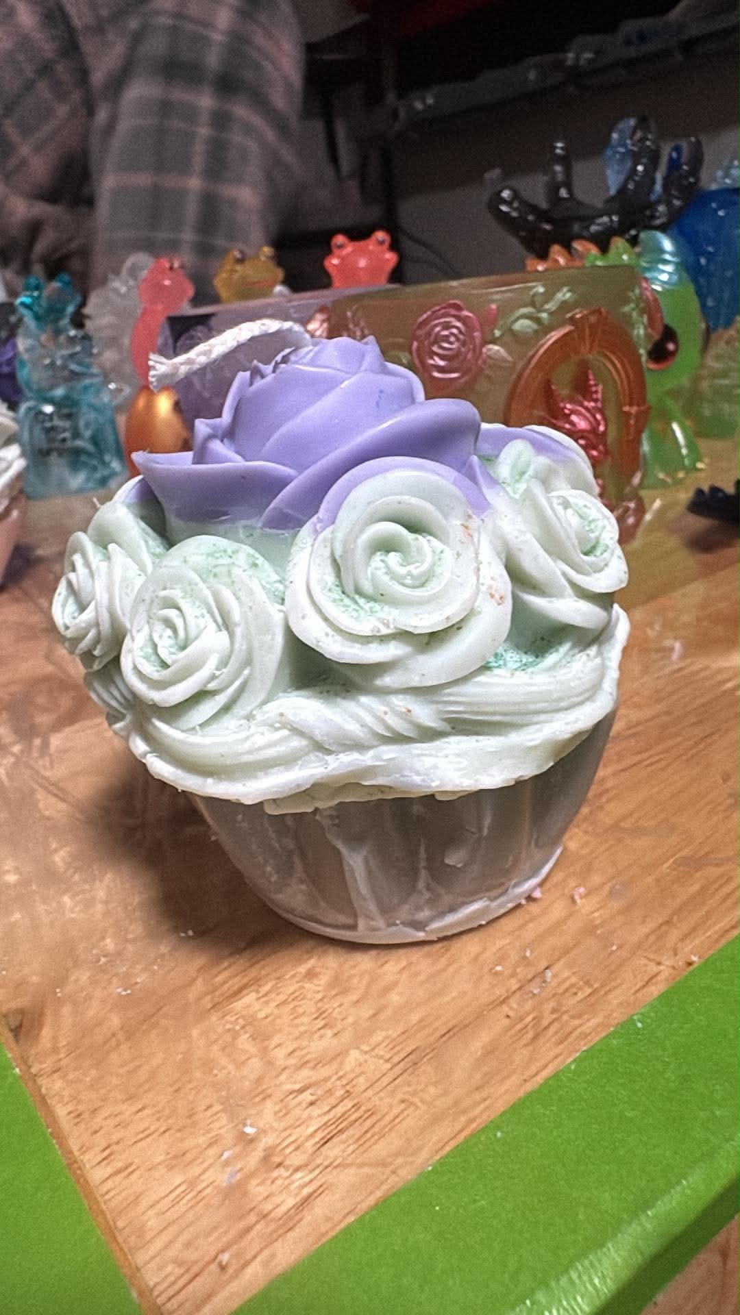 Handmade Cupcake Candle – Hand-Painted & Made to Order