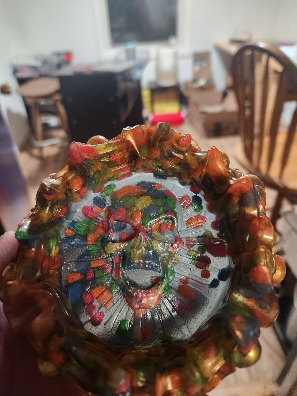 Handmade Skull Resin Decorative Tray – Custom Color