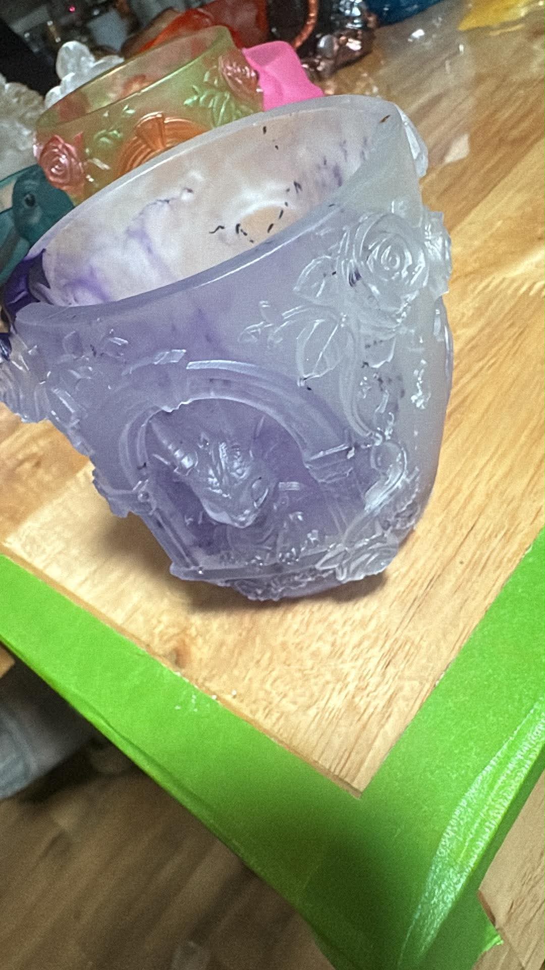 Handmade Resin Mini Planter – Dragon or Turtle Custom Color