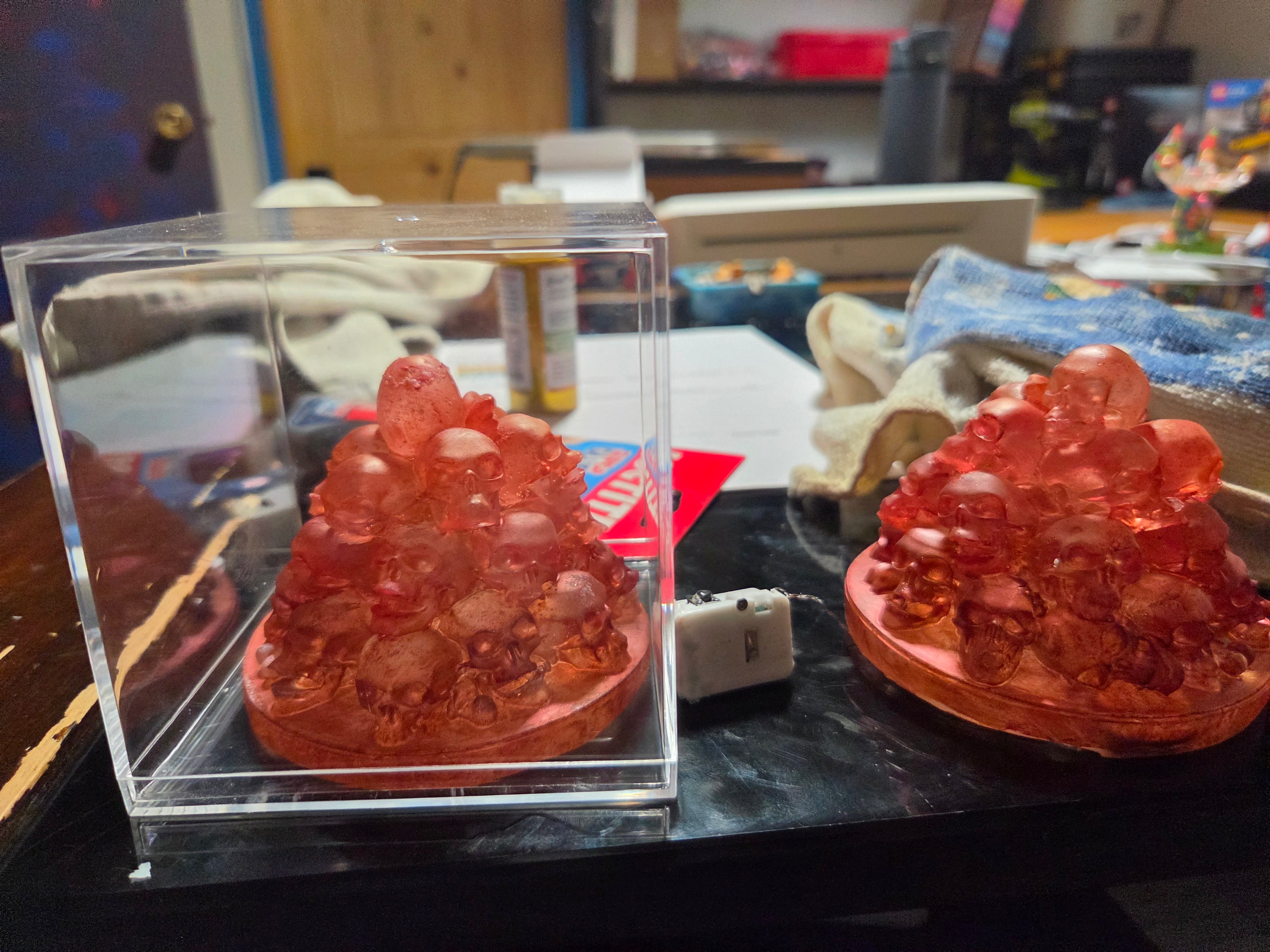 Handmade Resin Pile of Skulls Light – Custom Color, Glow in the Dark