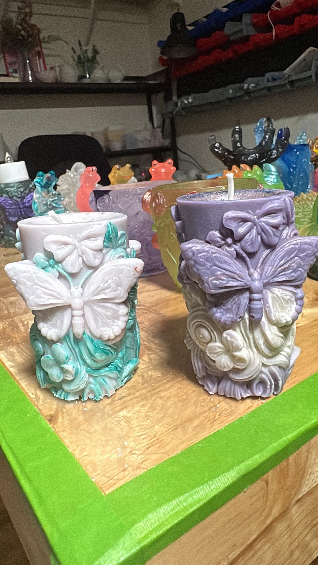 Handmade Butterfly Candle – Hand-Painted & Made to Order