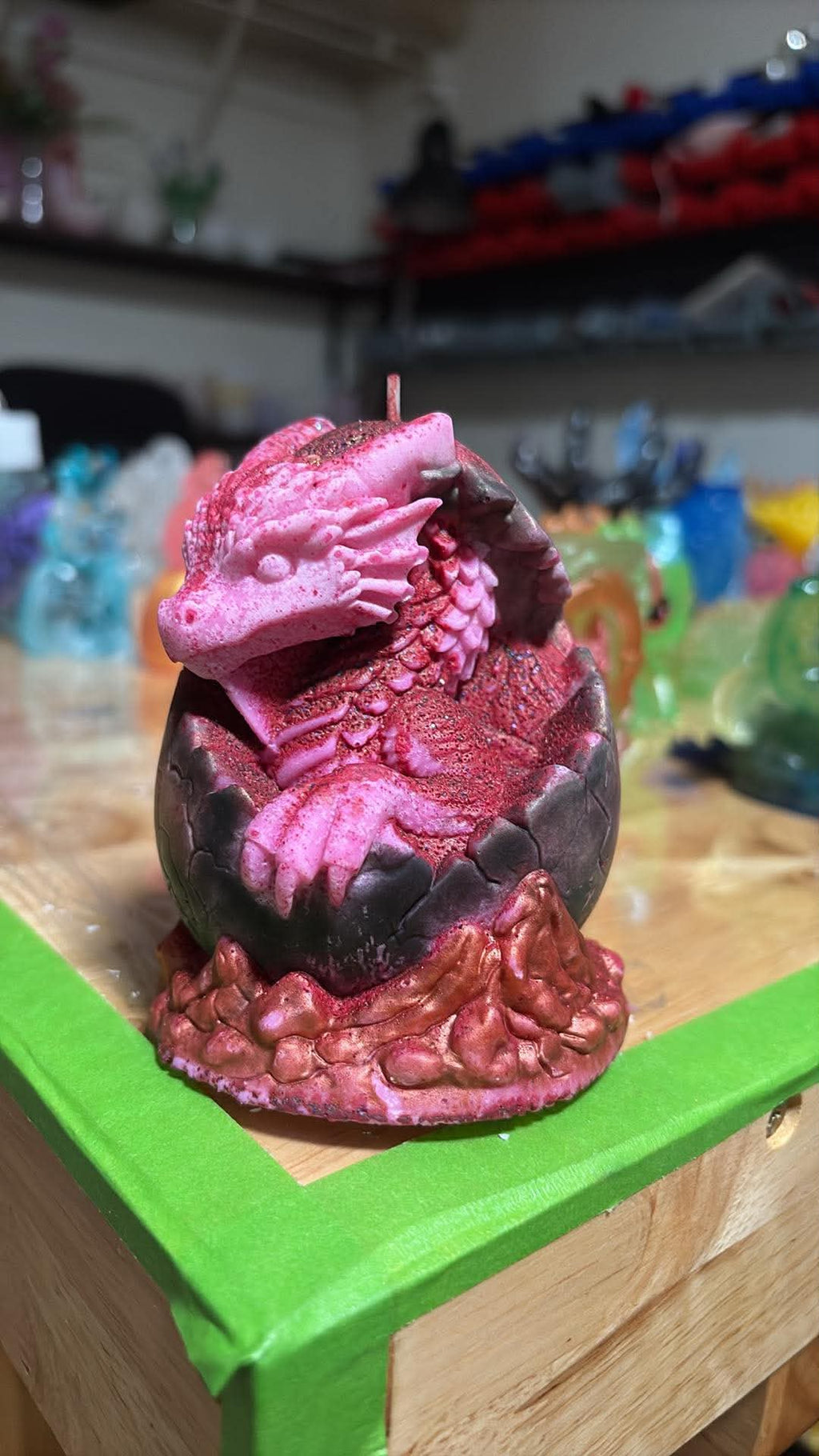 Handmade Hatching Dragon Candle – Hand-Painted & Made to Order