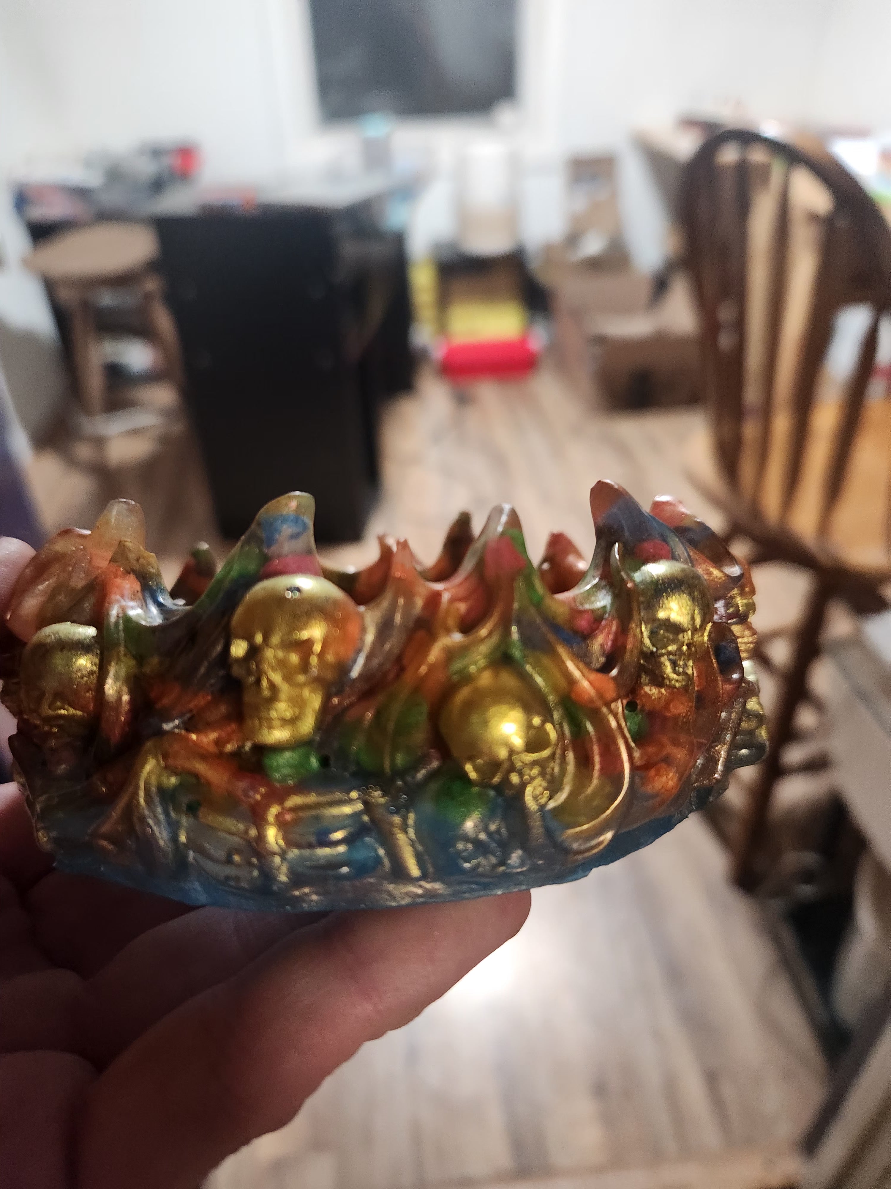 Handmade Skull Resin Decorative Tray – Custom Color