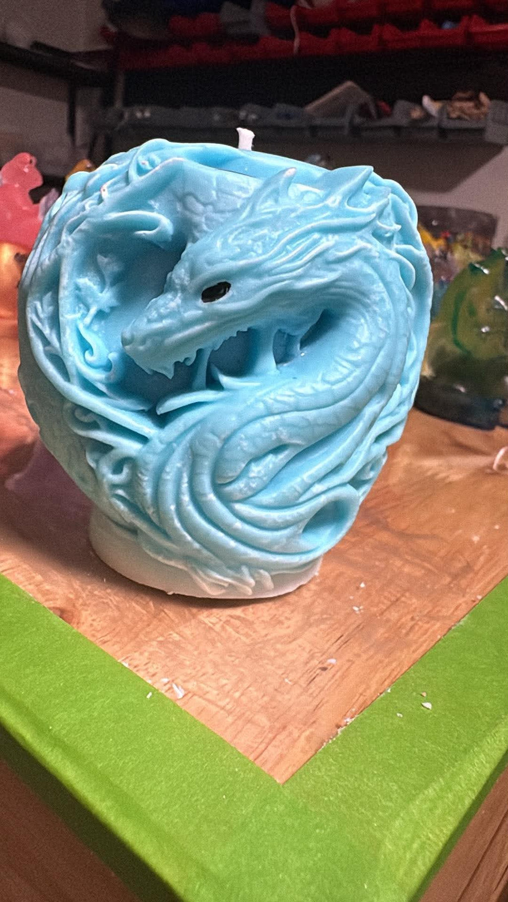 Handmade Dragon Head Candle – Hand-Painted & Made to Order