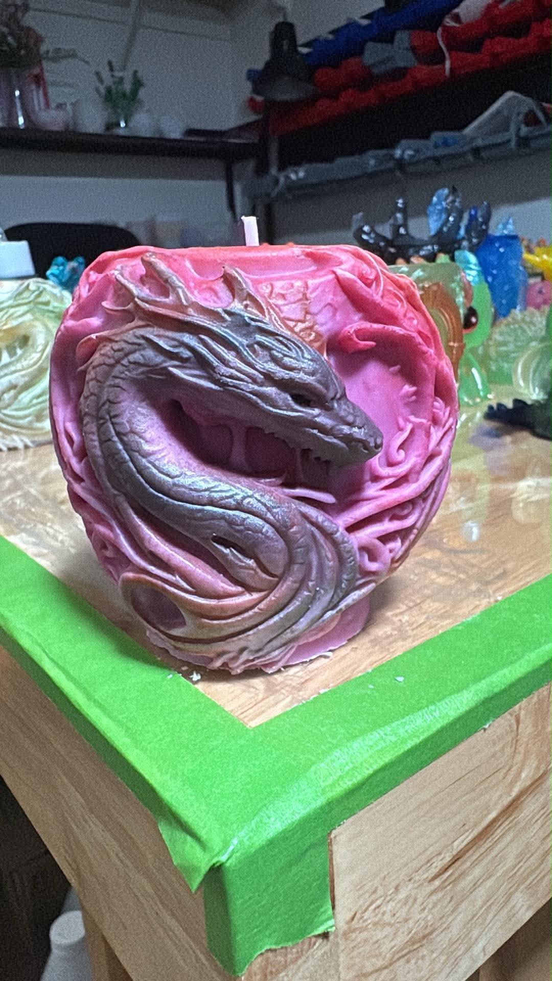 Handmade Dragon Head Candle – Hand-Painted & Made to Order