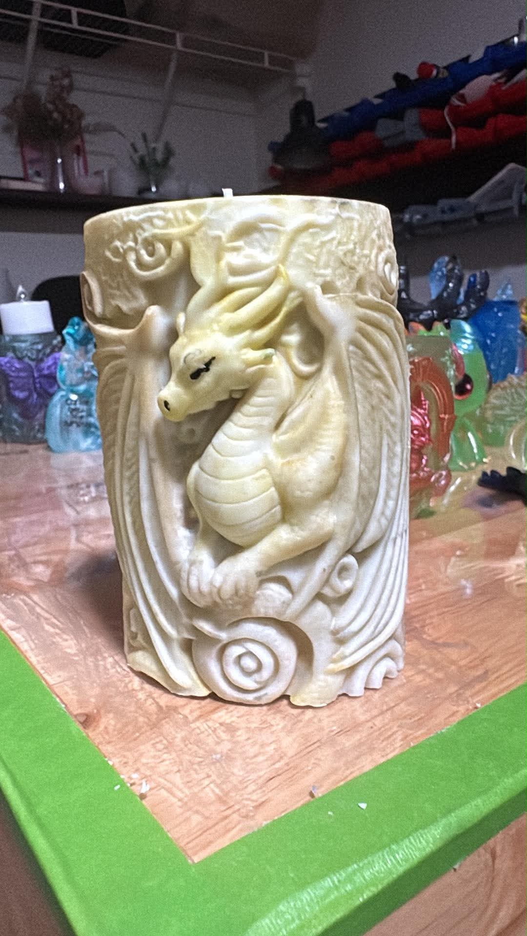 Handmade Pillar Dragon Candle – Hand-Painted & Made to Order