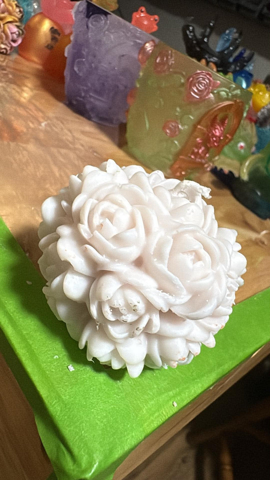 Handmade Bundle of Roses Candle – Hand-Painted & Made to Order