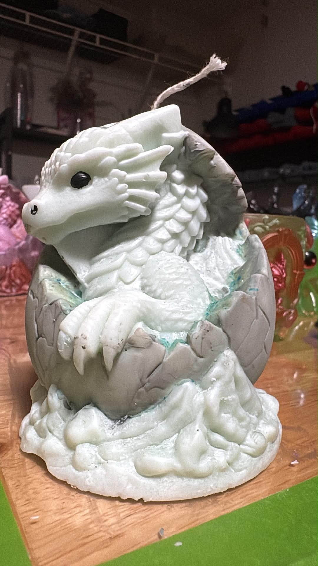 Handmade Hatching Dragon Candle – Hand-Painted & Made to Order