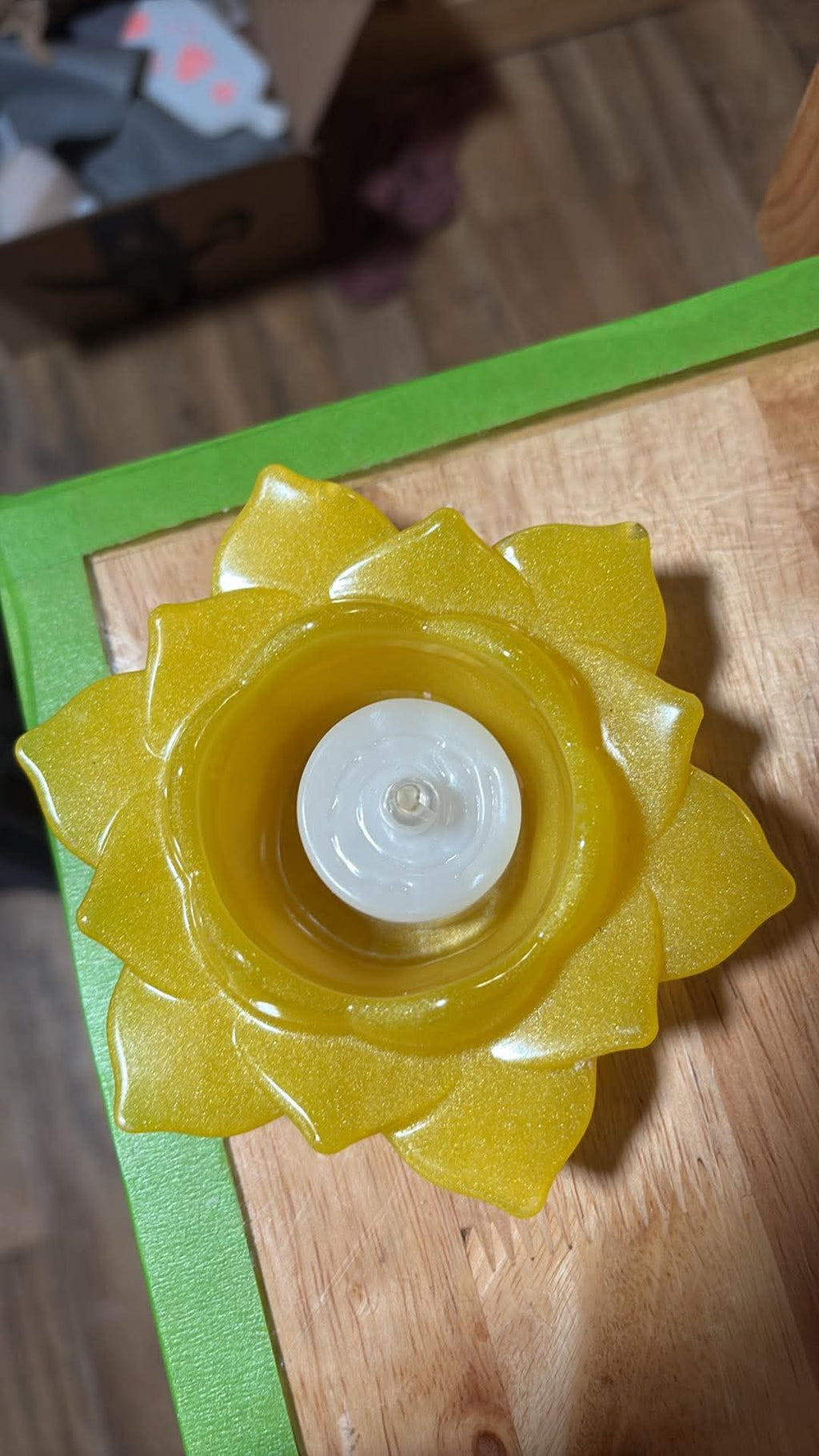 Handmade Floating Resin Candle Holder – Custom Color