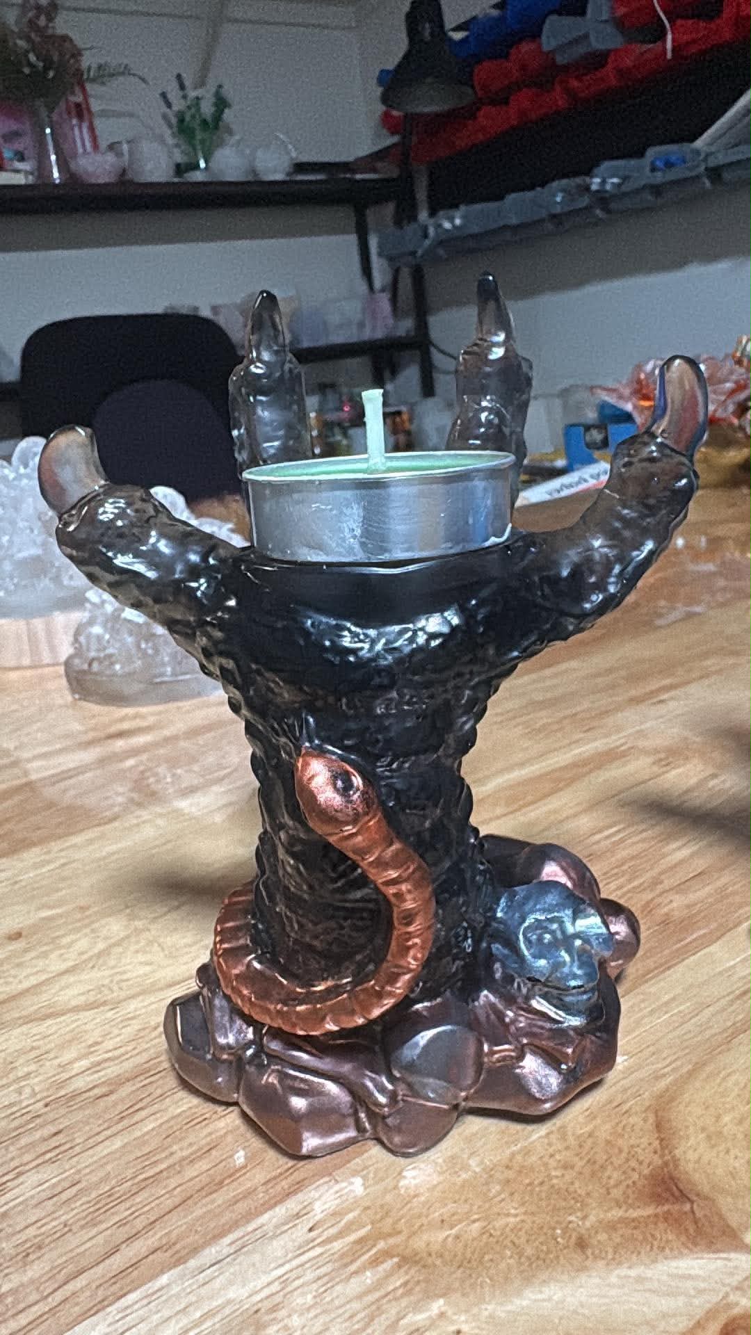 Handmade Dragon Claw Resin Candle Holder – Custom Color