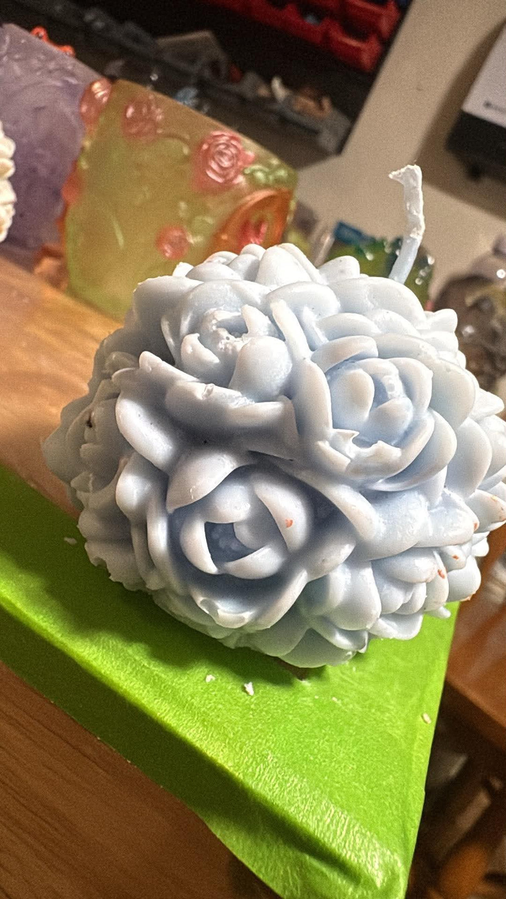 Handmade Bundle of Roses Candle – Hand-Painted & Made to Order