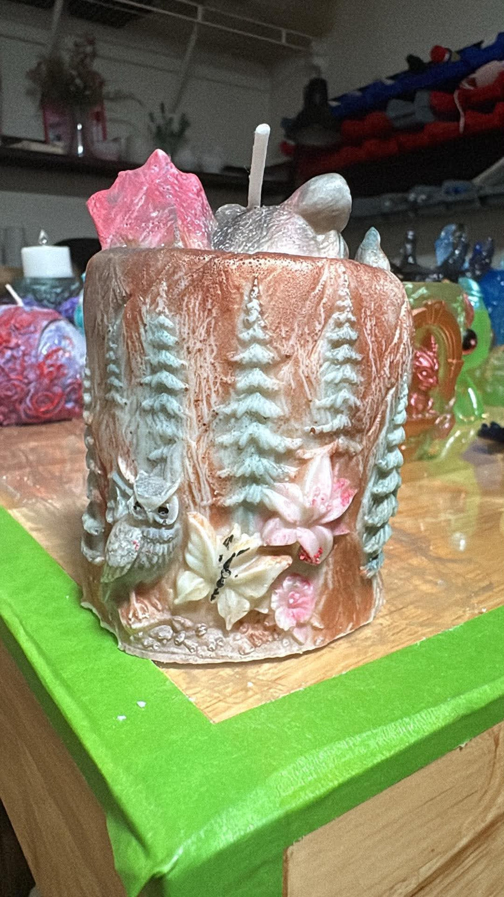 Handmade Bear, Wolf & Owl Candle – Hand-Painted & Made to Order