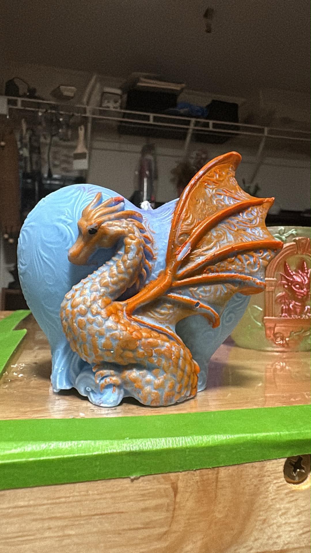 Handmade One-Wing Dragon Candle – Hand-Painted & Made to Order