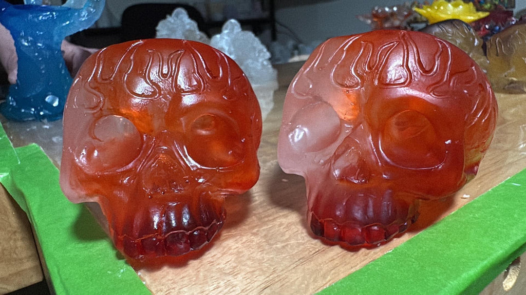 Handmade Skull Resin Tealight Holder Set – Custom Color
