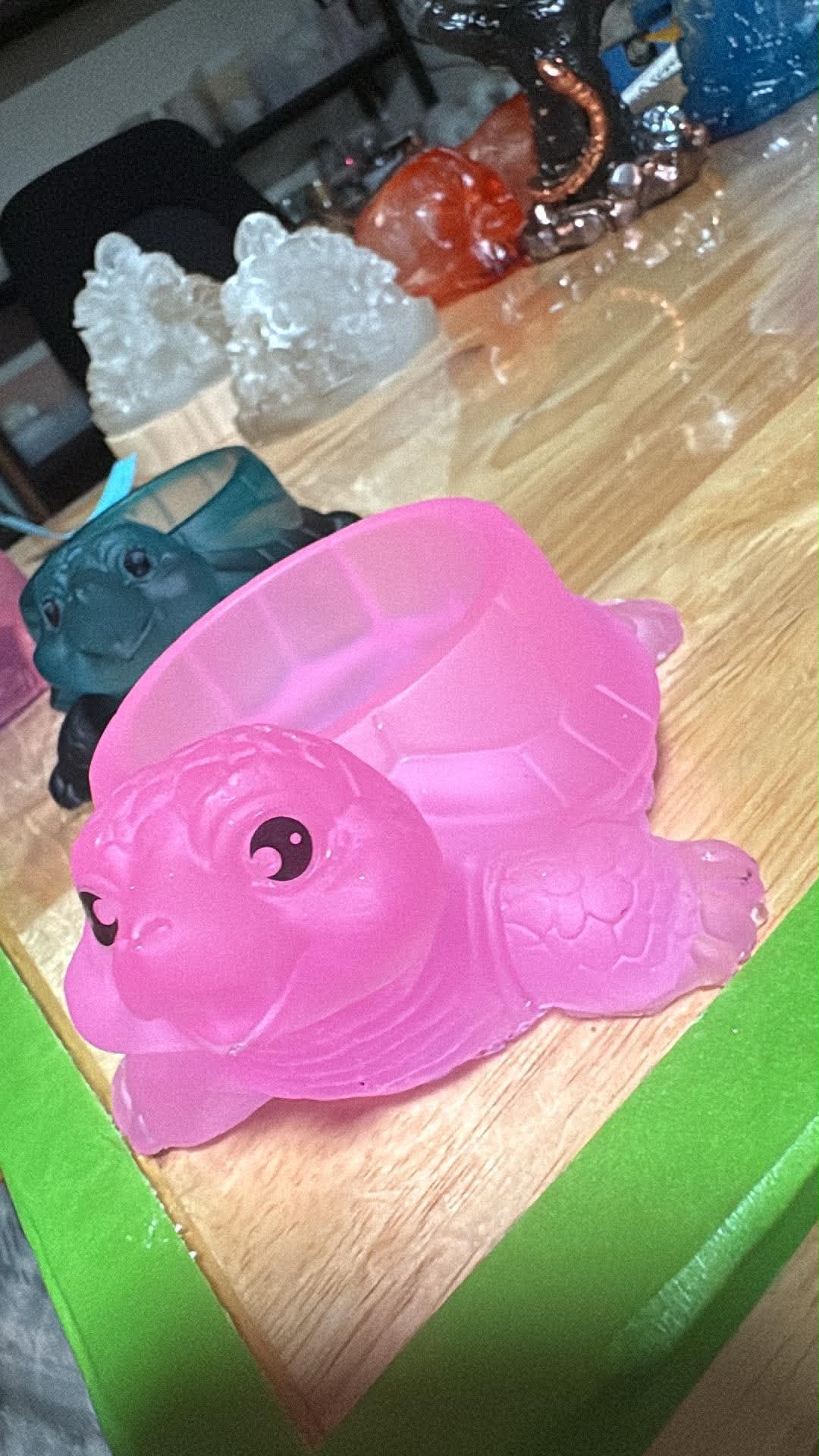 Handmade Resin Mini Planter – Dragon or Turtle Custom Color